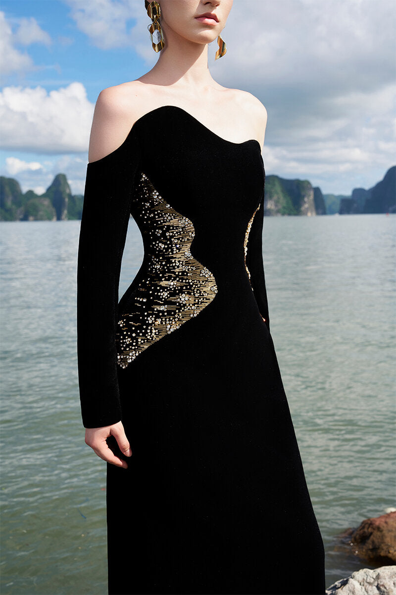 V1016 Black Evening Dress by Tracy Studio