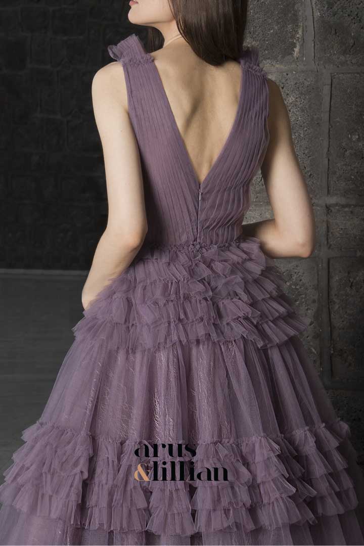 فستان سهرة - arus-and-lillian-20212-3 - بنفسجي 