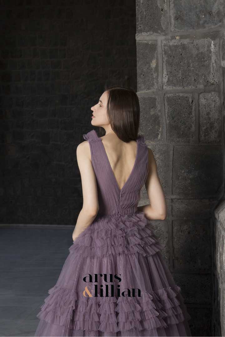 فستان سهرة - arus-and-lillian-20212-4 - بنفسجي 